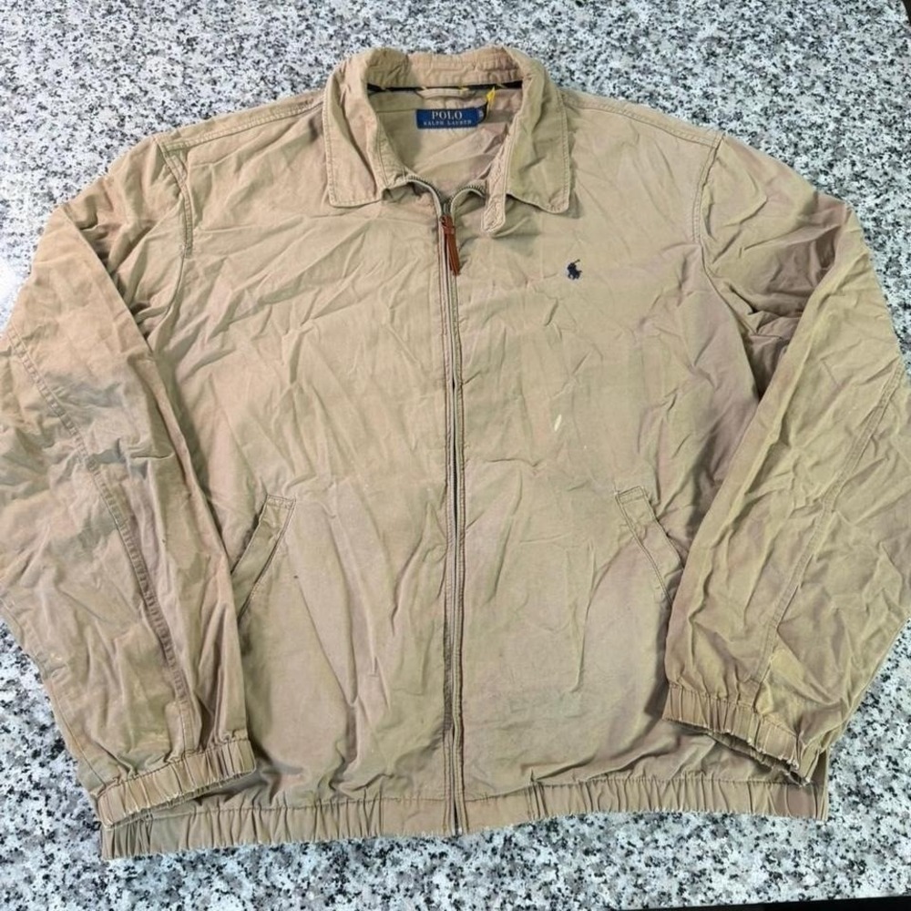 Polo Ralph Lauren Beige Pony Vtg Bi Harrington Jacket XL